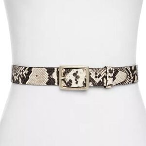 rag & bone Black and Cream Snake Pattern Belt